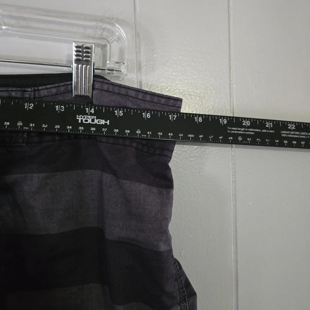 O'Neill Board‎ Shorts Mens 34 L Charcoal Black Striped Good Cargo Swim Trunks